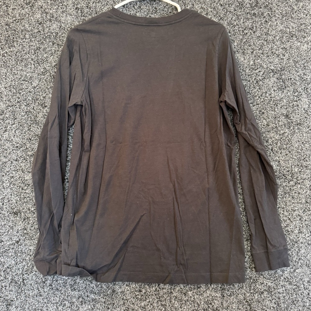 Nike Shirt XL Mens Black Gold Long Sleeve Crew Neck Tagless Cotton - Picture 2 of 7